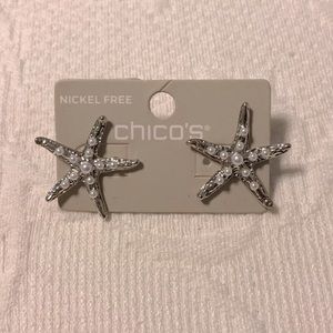 Chico’s Nickel Free Starfish & Pearl Earrings